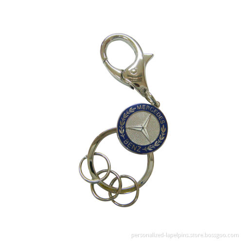 Oem / Odm Zinc Alloy Multi Ring Metal Keychains For Mercedes Benz